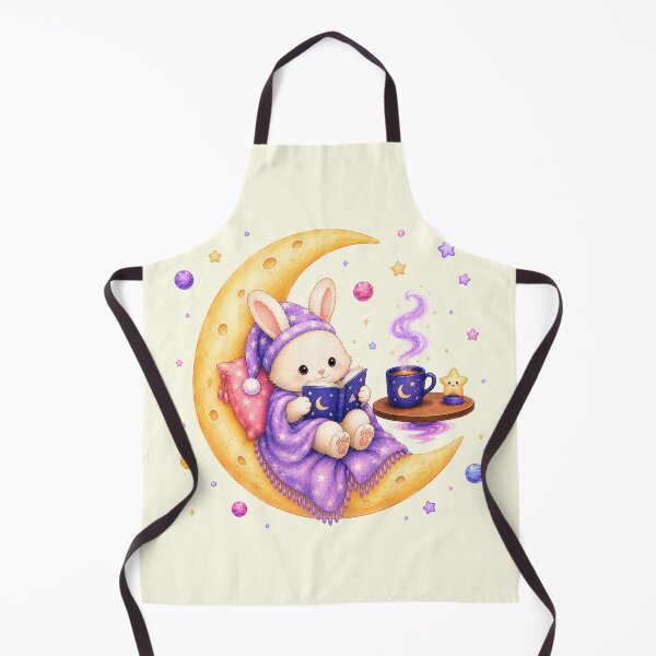 Item preview, Cute Kawaii Bunny Reading a Book on the Moon designed and sold by Seculinator.