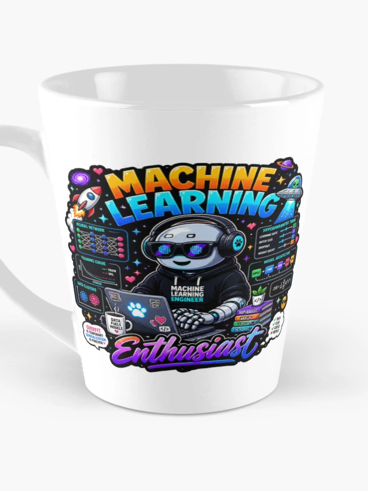 Thumbnail 3 of 4, Coffee Mug, Machine Learning Engineer Sticker | AI Data Science Gift designed and sold by NuniDesigns.