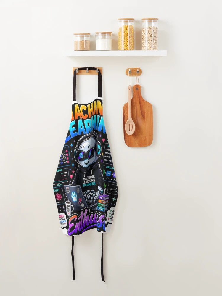 Thumbnail 4 of 6, Apron, Machine Learning Engineer Sticker | AI Data Science Gift designed and sold by NuniDesigns.
