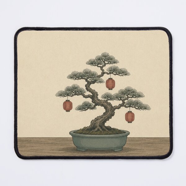Item preview, Bonsai Christmas Tree Art Print – Minimalist Japanese Woodblock Style  Winter in Edo No. 2 designed and sold by Planthem.
