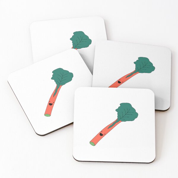 Item preview, Cute Smiling Rhubarb – Kawaii Vegetable Character Illustration designed and sold by EmeraldeaArt.