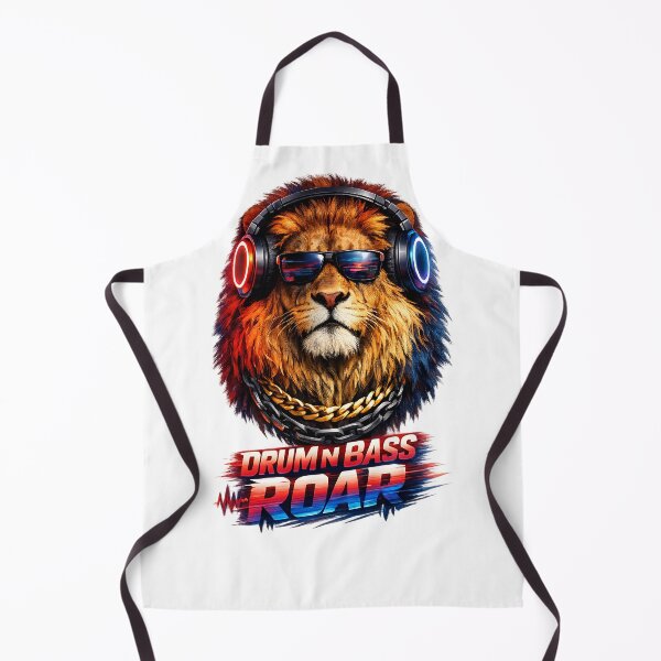 Item preview, Drum and Bass Roar Lion DJ Glitch Art designed and sold by ZenRave Designs.