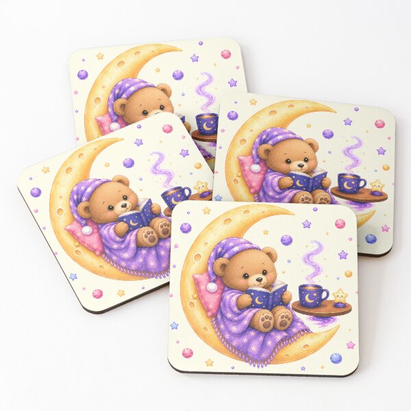 Item preview, Cute Kawaii Bear Reading a Book on the Moon designed and sold by Seculinator.