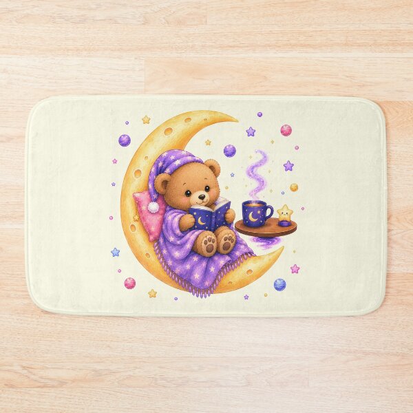 Item preview, Cute Kawaii Bear Reading a Book on the Moon designed and sold by Seculinator.