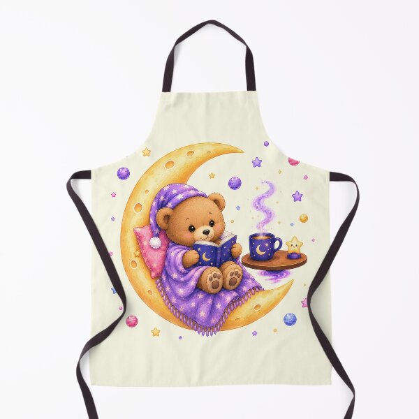 Item preview, Cute Kawaii Bear Reading a Book on the Moon designed and sold by Seculinator.
