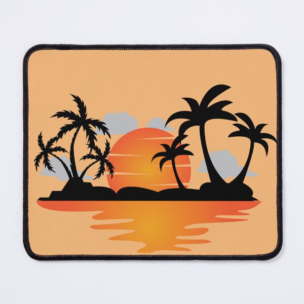 Item preview, Retro Summer Sunset Reflection Palm Trees Tropical Beach designed and sold by SolutionsArt.