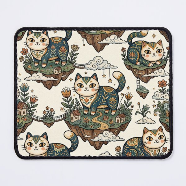 Item preview, Whimsical Fantasy Cats on Floating Islands designed and sold by Iampoji.