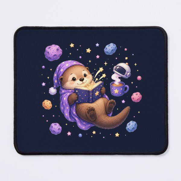 Item preview, Cute Kawaii Otter Reading a Book in Open Space designed and sold by Seculinator.