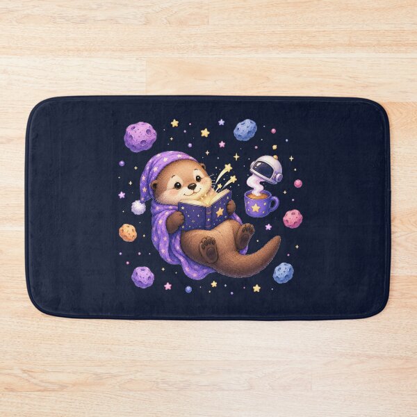 Item preview, Cute Kawaii Otter Reading a Book in Open Space designed and sold by Seculinator.