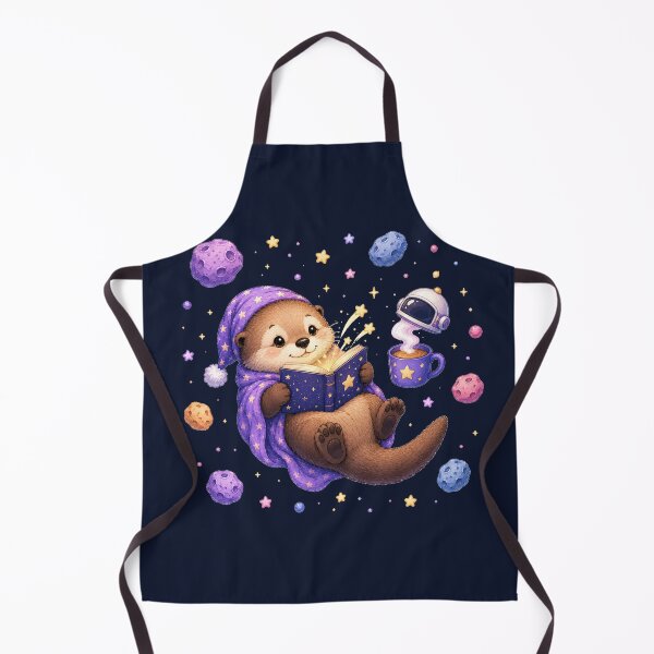 Item preview, Cute Kawaii Otter Reading a Book in Open Space designed and sold by Seculinator.
