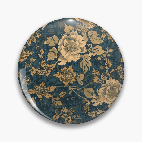 Item preview, Decoupage Vintage Damask Flowers Golden Blue 1900 Pattern designed and sold by GrinGalore.