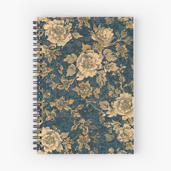 Item preview, Decoupage Vintage Damask Flowers Golden Blue 1900 Pattern designed and sold by GrinGalore.