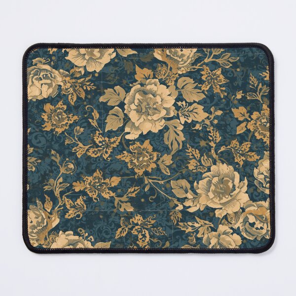 Item preview, Decoupage Vintage Damask Flowers Golden Blue 1900 Pattern designed and sold by GrinGalore.