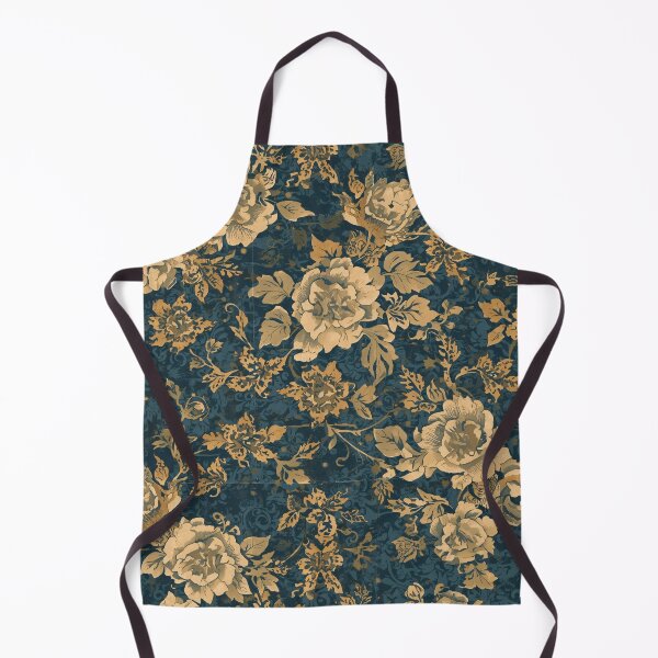 Item preview, Decoupage Vintage Damask Flowers Golden Blue 1900 Pattern designed and sold by GrinGalore.