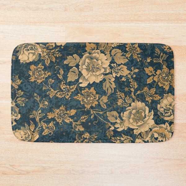 Item preview, Decoupage Vintage Damask Flowers Golden Blue 1900 Pattern designed and sold by GrinGalore.