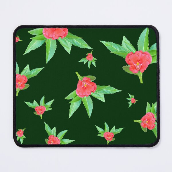 Item preview, Red flowers pattern and fresh green leaves. designed and sold by MiMee4451.