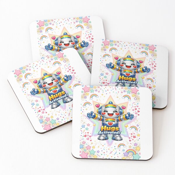 Item preview, Rainbow Robot Hug Squad designed and sold by BRIGHT LITTLE STUDIO.