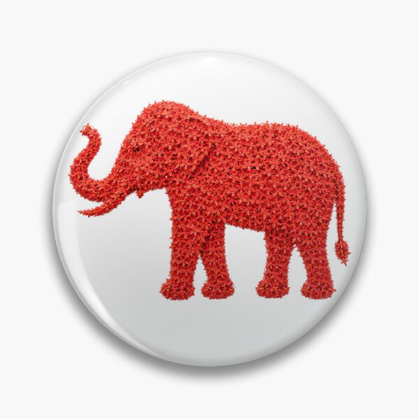 Item preview, Red Ixora Flower Elephant Mosaic Art designed and sold by Siam Soul Studio.