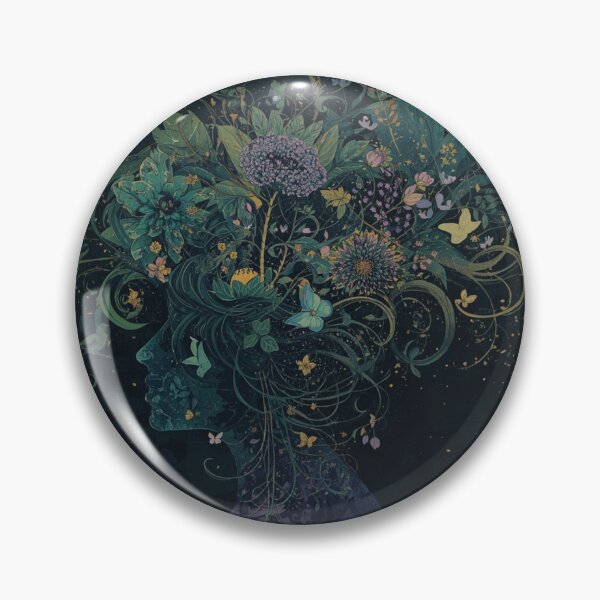 Item preview, Ethereal Woman Silhouette Wild Nature Hair Art Print designed and sold by Pink-Blossoms.