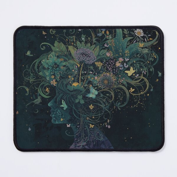 Item preview, Ethereal Woman Silhouette Wild Nature Hair Art Print designed and sold by Pink-Blossoms.