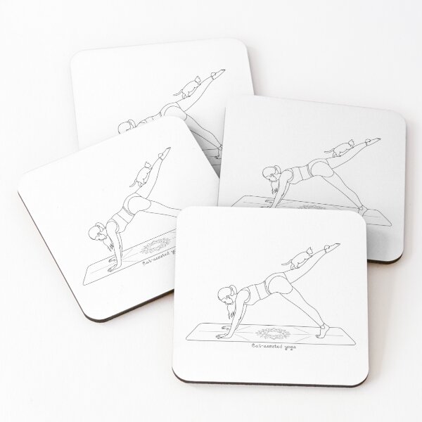 Item preview, Cat Assisted Yoga Cute Minimalist Illustration designed and sold by TeeParteaArt.