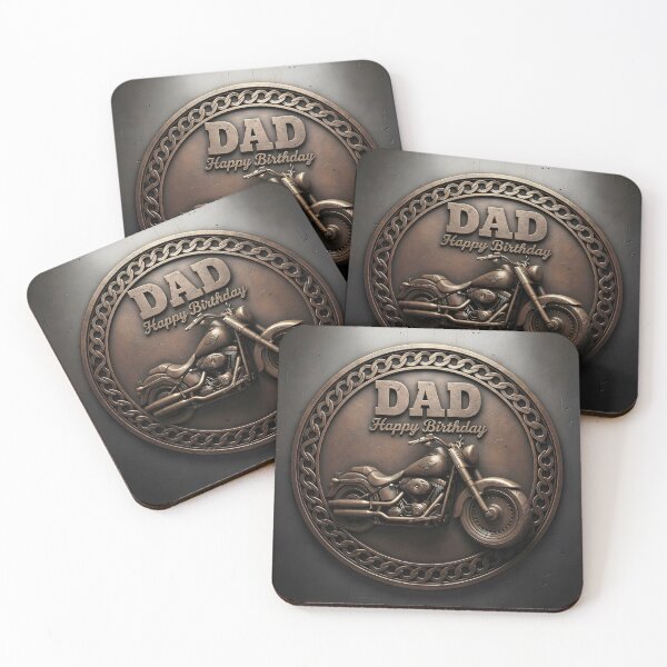 Item preview, Vintage 3d Motorcycle Happy Birthday Dad Gift | Biker Dad Design designed and sold by SideKickCreates.