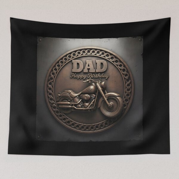 Item preview, Vintage 3d Motorcycle Happy Birthday Dad Gift | Biker Dad Design designed and sold by SideKickCreates.