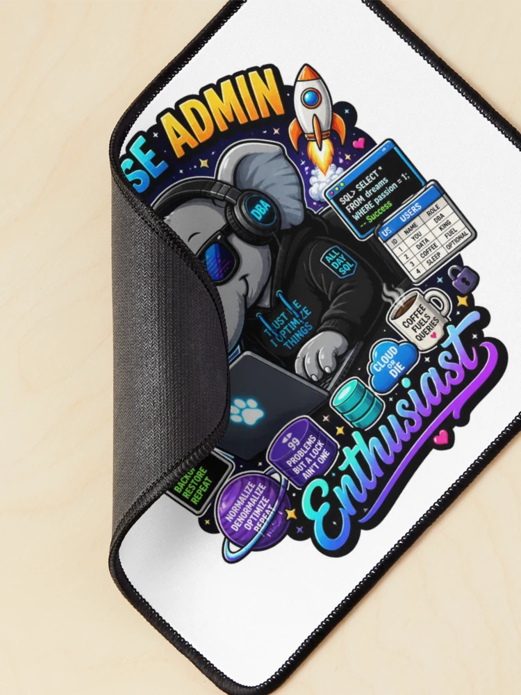 Thumbnail 2 of 5, Mouse Pad, Database Admin Sticker | DBA SQL Data Gift | Tech Humor designed and sold by NuniDesigns.