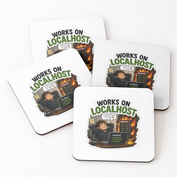 Item preview, Works On Localhost Funny Developer Sticker designed and sold by OrbitMood.