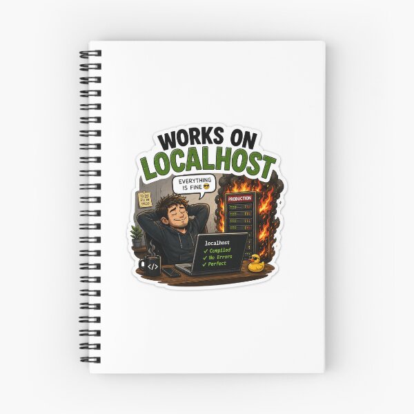 Item preview, Works On Localhost Funny Developer Sticker designed and sold by OrbitMood.