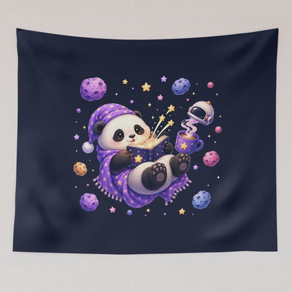 Item preview, Cute Kawaii Panda Reading a Book in Open Space designed and sold by Seculinator.