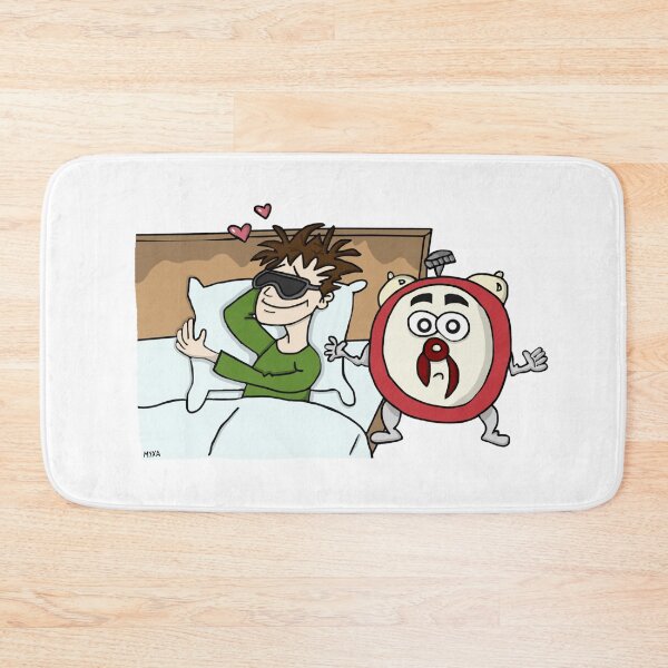 Item preview, Funny Sleeping Man and Confused Alarm Clock Sticker | Heavy Sleeper Meme Art designed and sold by MyxaART.
