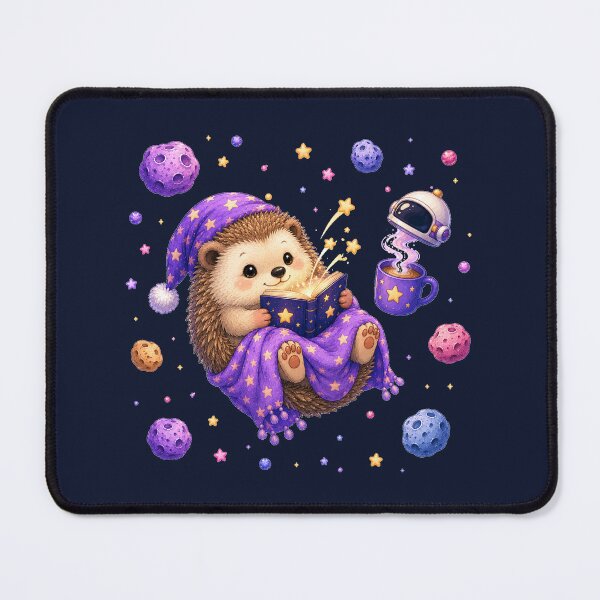 Item preview, Cute Kawaii Hedgehog Reading a Book in Open Space designed and sold by Seculinator.