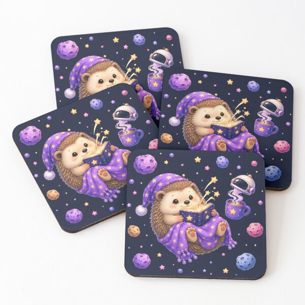Item preview, Cute Kawaii Hedgehog Reading a Book in Open Space designed and sold by Seculinator.