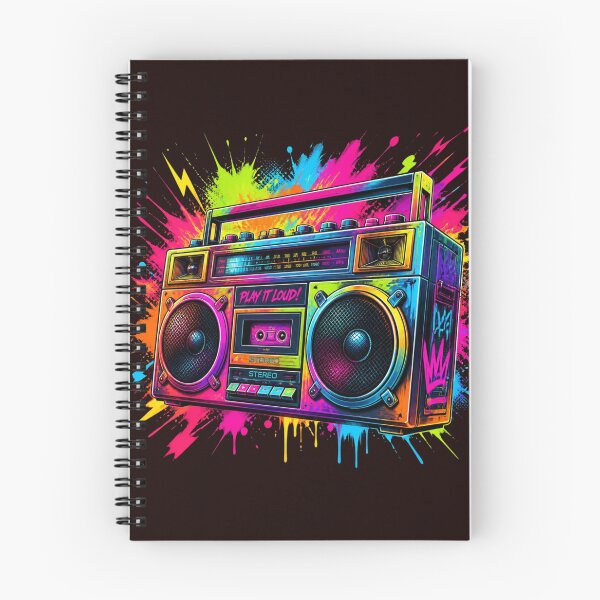 Item preview, Play It Loud Retro Boombox - Neon Graffiti Splatter Hip Hop Art designed and sold by AgnesB77.