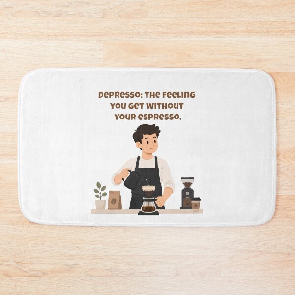 Item preview, Depresso: The Feeling You Get Without Your Espresso - Funny Coffee Pun designed and sold by Latitude 1°N.