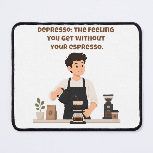 Item preview, Depresso: The Feeling You Get Without Your Espresso - Funny Coffee Pun designed and sold by Latitude 1°N.
