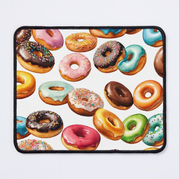 Item preview, Vibrant Colorful Frosted Donuts Sprinkles Pattern designed and sold by CatandTea.