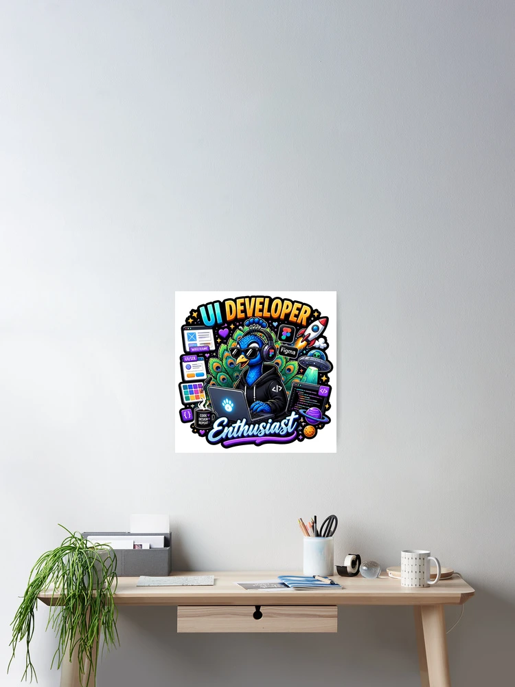 Thumbnail 2 of 3, Poster, UI Developer Sticker | UX Designer Interface Design Gift designed and sold by NuniDesigns.
