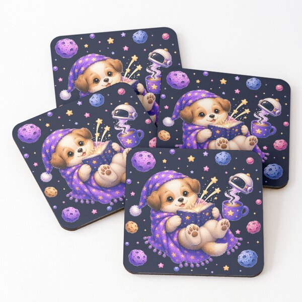 Item preview, Cute Kawaii Dog Reading a Book in Open Space designed and sold by Seculinator.