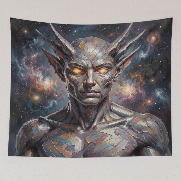 Item preview, Cosmic impasto portrait of an ancient celestial being made of dust, mists, and galactic energy designed and sold by FotoworldEdel.
