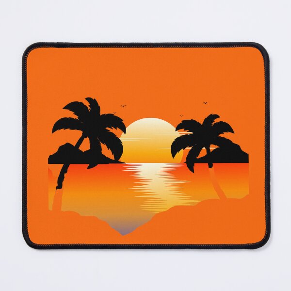Item preview, Retro Summer Sunset Water Reflection Palm Trees Beach Oasis designed and sold by SolutionsArt.