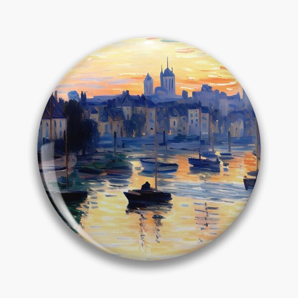 Item preview, Port of Dieppe at Evening: Impression of Harbor Lights designed and sold by artdesignsnow.