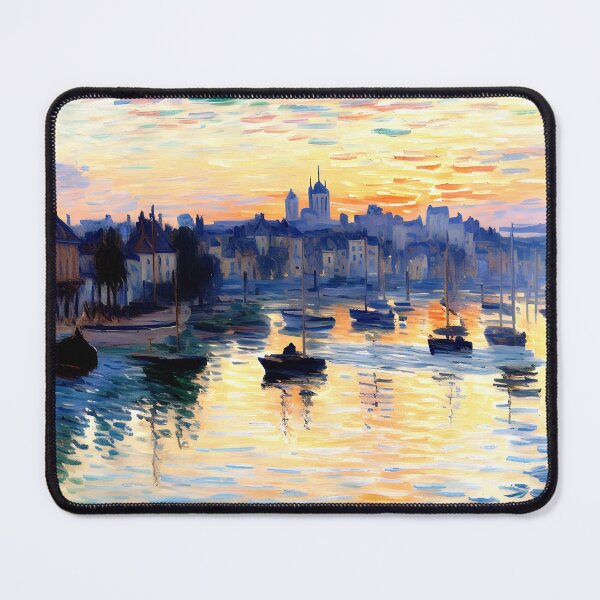 Item preview, Port of Dieppe at Evening: Impression of Harbor Lights designed and sold by artdesignsnow.