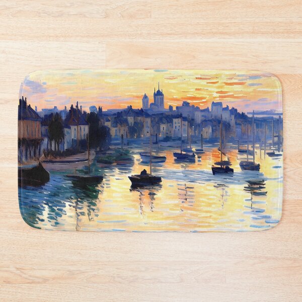 Item preview, Port of Dieppe at Evening: Impression of Harbor Lights designed and sold by artdesignsnow.