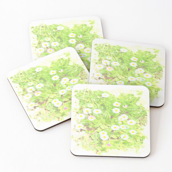 Item preview, Soft Pastel Wild Daisy Meadow Watercolor Vignette designed and sold by BalkanBloom.