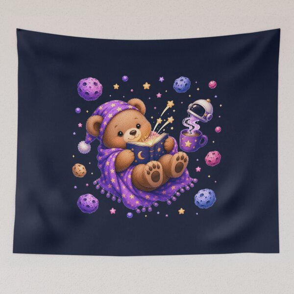 Item preview, Cute Kawaii Bear Reading a Book in Open Space designed and sold by Seculinator.