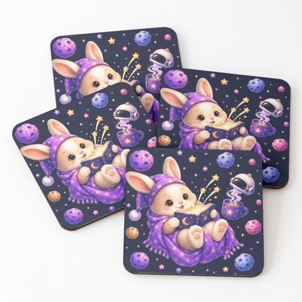 Item preview, Cute Kawaii Bunny Reading a Book in Open Space designed and sold by Seculinator.