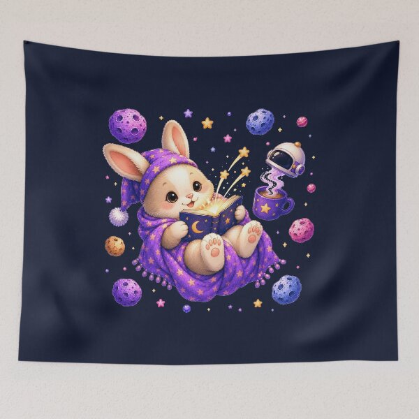 Item preview, Cute Kawaii Bunny Reading a Book in Open Space designed and sold by Seculinator.