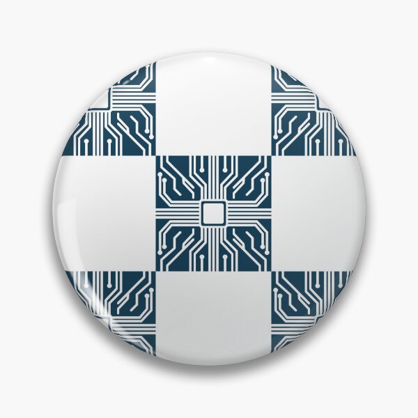 Item preview, Futuristic Tech Microchip Checkerboard Seamless Pattern in Teal Circuit Board designed and sold by Longsilp.